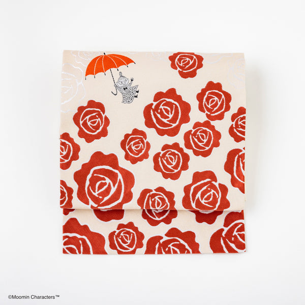 ＜MOOMINコラボ＞西陣織なごや帯「Little My flying over roses」