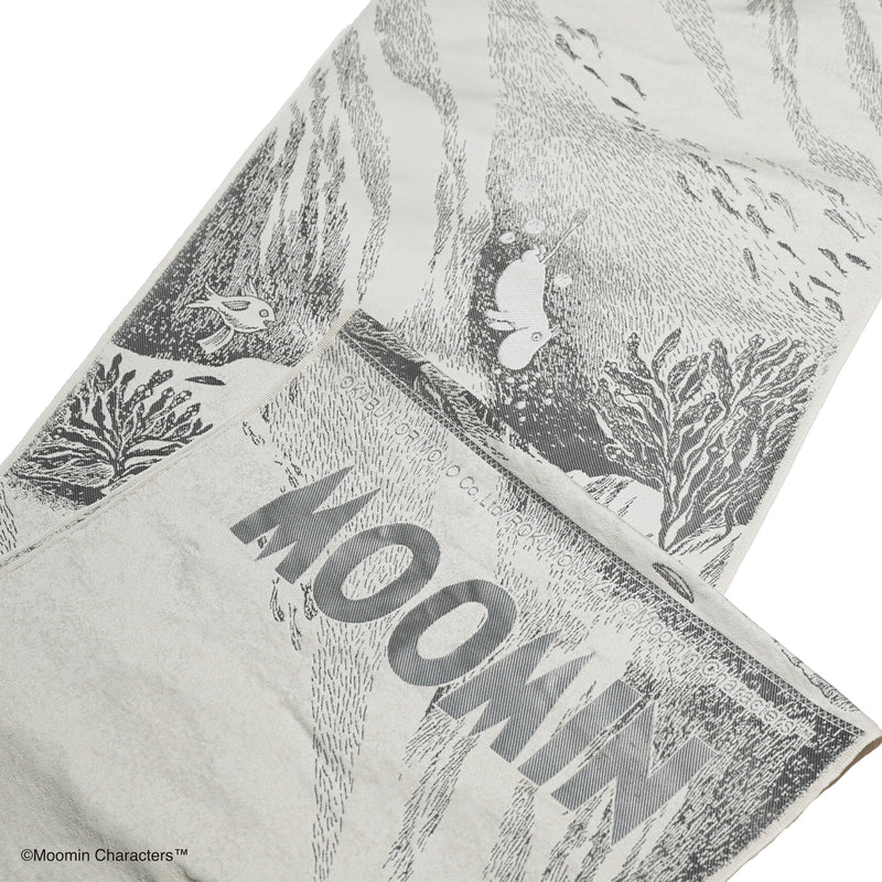 ＜MOOMINコラボ＞西陣織なごや帯「MOOMIN’s Treasure Dive-ムーミンの宝探しダイブ-」モノクロ