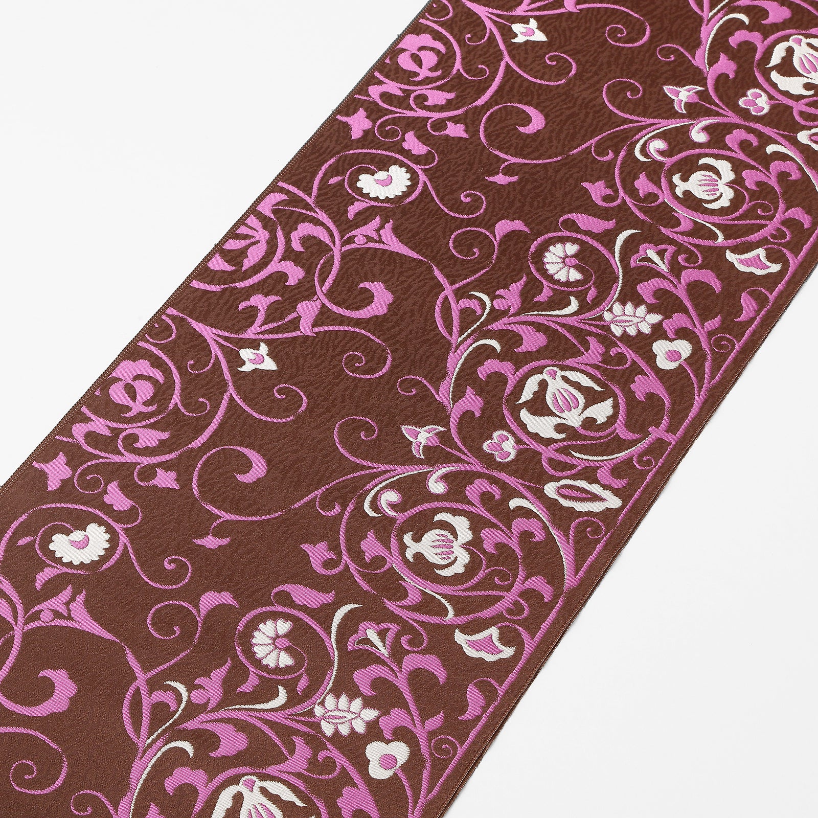 唐花つなぎ 西陣織 名古屋帯 紫 茶 唐花 上品 – ROKUMONJIYA ONLINE STORE