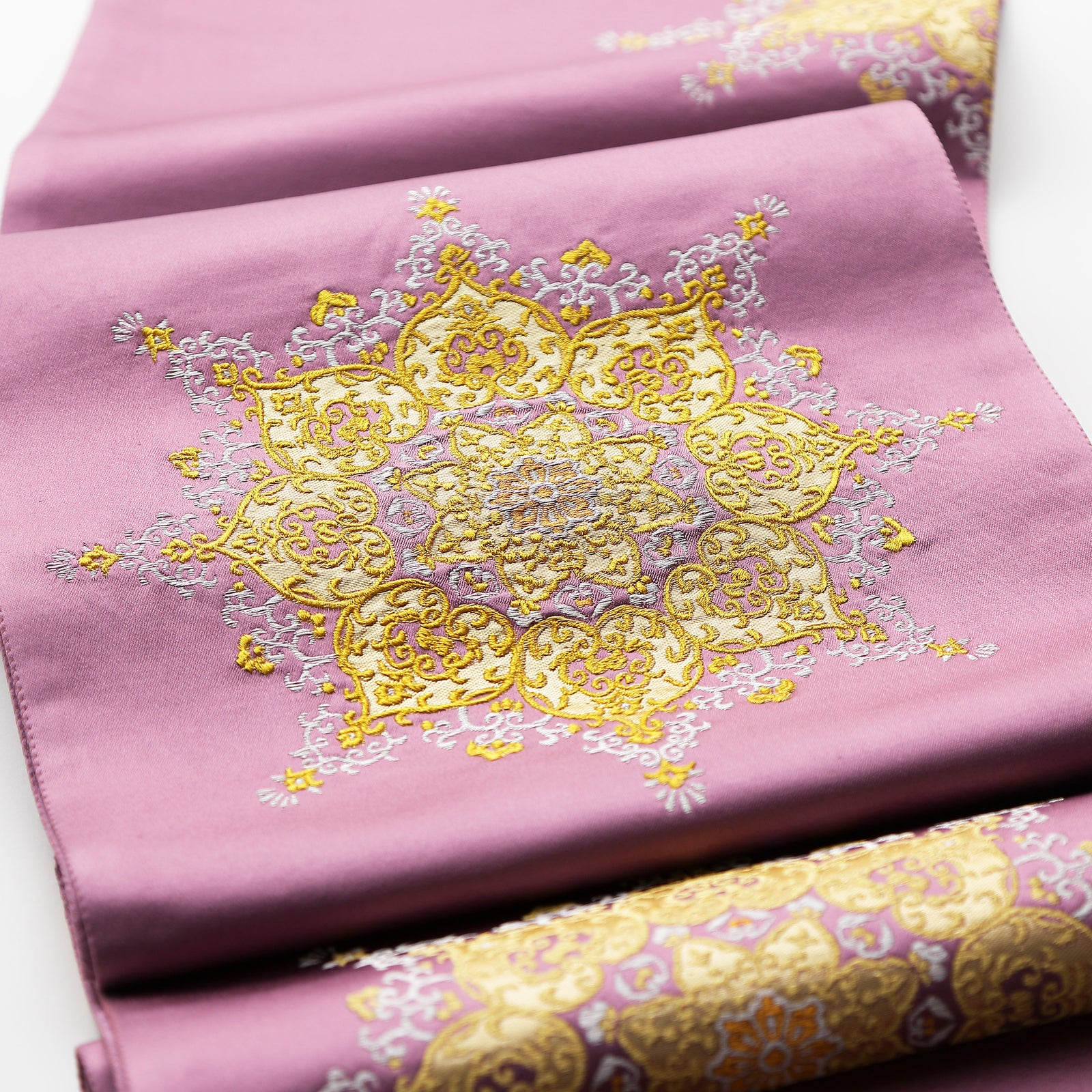 た*ん様 花柄刺繍 袋帯 薄紫 楽天市場】＼最大5000円クーポン／[召しませ花 名古屋帯] 銀糸